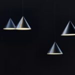 Hanging lights in dark room